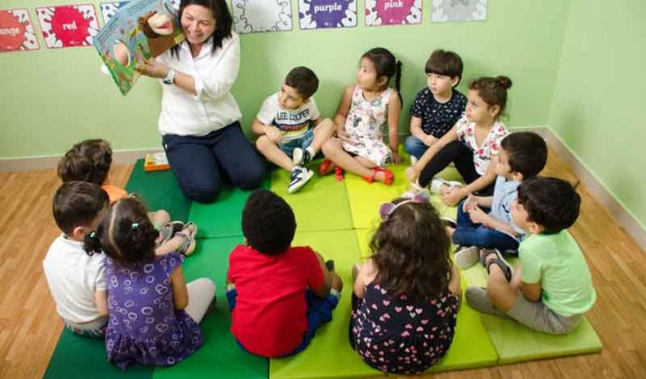 Storytelling time in nursery